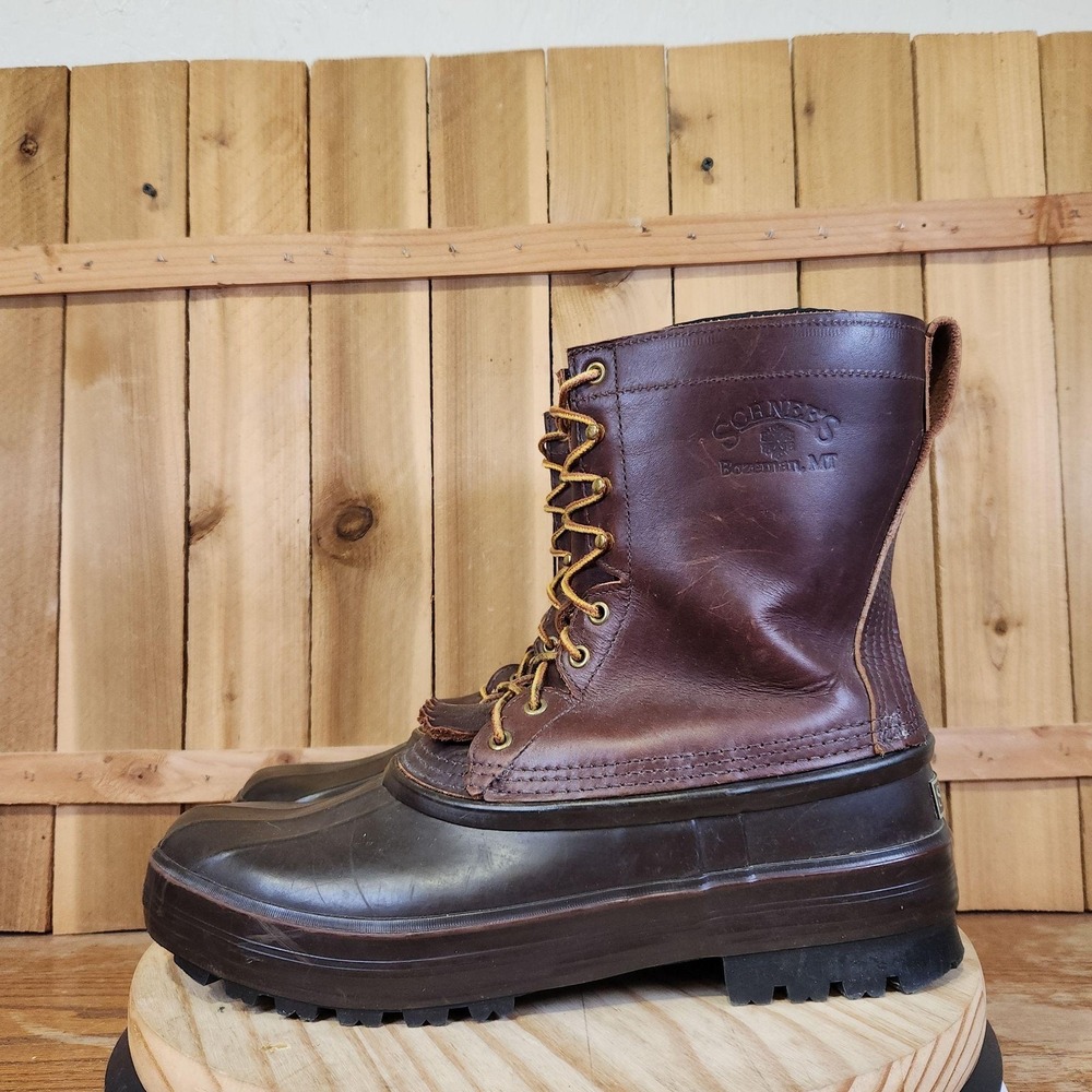 Schnees Hunter II Pac Boots Mens 14 10" Leather Rubber Insulated Snow Winter